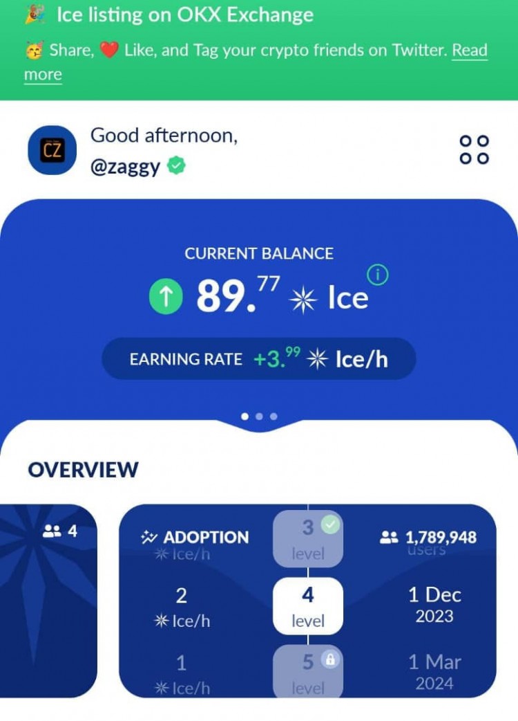 Ice Network Token上市！JUST MINE，免投資，隻需下載應(yīng)用程序，驗(yàn)證KYC，點(diǎn)
